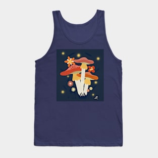 Colorful Mushrooms & Abstract Flowers - Nightfall Tank Top